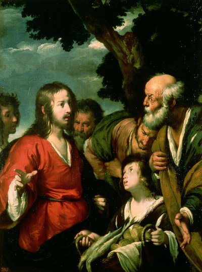 Cud chleba i ryb, ok. 1630 autorstwa Bernardo Strozzi