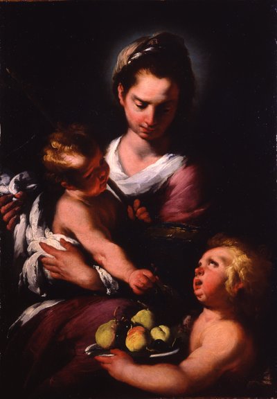 Dziewica z Dzieciątkiem z Dzieciątkiem św. Jana autorstwa Bernardo Strozzi