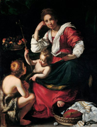 Dziewica i dziecko z Janem Chrzcicielem jako chłopiec, ok. godz. 1620 autorstwa Bernardo Strozzi