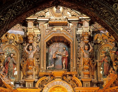 Ołtarz kościoła San Francisco, Quito, Pichincha, Ekwador autorstwa Bernardo de Legarda