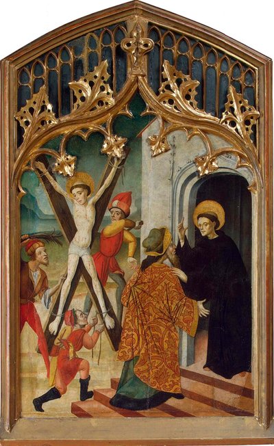 Św. Wincenty z Saragossy i Św. Wincenty Ferrer, lata 30. XIV wieku. autorstwa Bernat Martorell the Elder