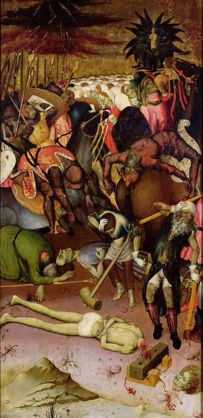 Ścięcie św. Jerzego, panel z ołtarza, ok.1435 autorstwa Bernat Martorelli