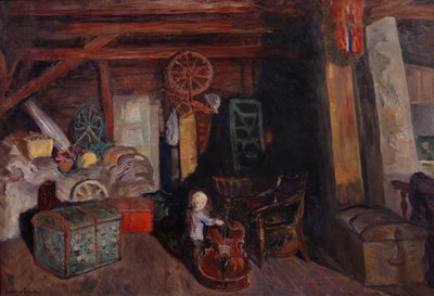 Ciemny strych (olej na płótnie) autorstwa Bernhard Dorotheus Folkestad