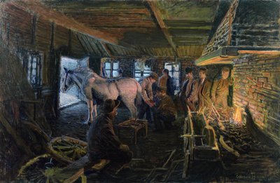 W kowalu autorstwa Bernhard Hinna