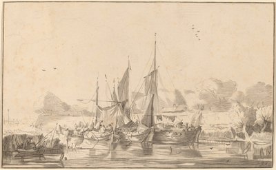 Kanał w Utrechcie, 1771, opublikowany 1787. autorstwa Bernhard Schreuder