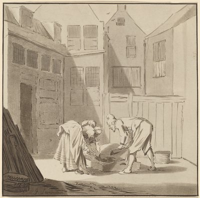 Hog Slaughterers, 1778, opublikowany 1787. autorstwa Bernhard Schreuder