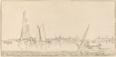 Rzeka z Miastem, 1775. autorstwa Bernhard Schreuder