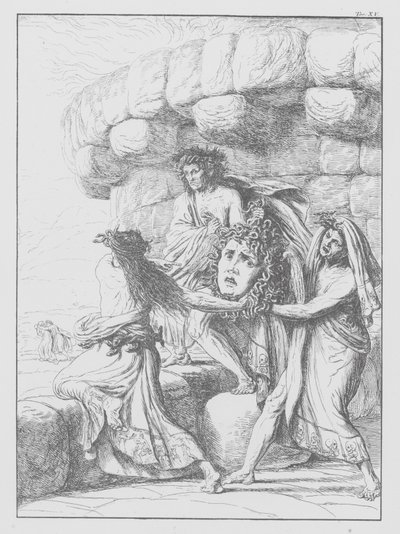 Boska komedia Dantego, Inferno (Piekło), plansza XV (litografia) autorstwa Bernhard Schuler