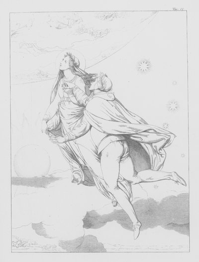Boska komedia Dantego, Paradiso (Niebo), plansza II (litografia) autorstwa Bernhard Schuler