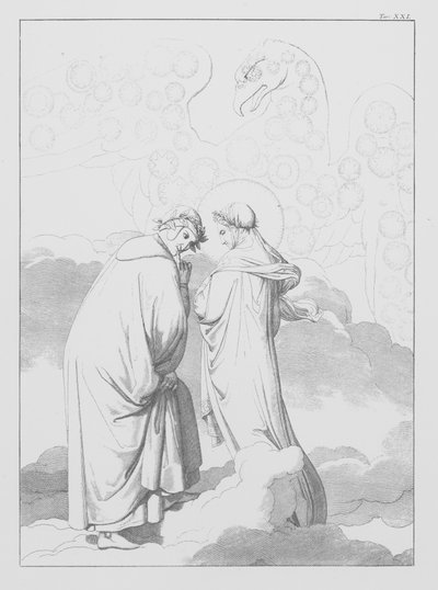 Boska komedia Dantego, Paradiso (Niebo), plansza XXI (litografia) autorstwa Bernhard Schuler
