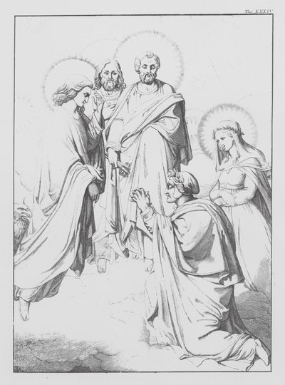 Boska komedia Dantego, Paradiso (Niebo), plansza XXXIV (litografia) autorstwa Bernhard Schuler
