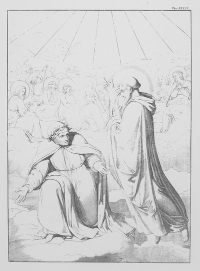 Boska komedia Dantego, Paradiso (Niebo), plansza XXXIX (litografia) autorstwa Bernhard Schuler