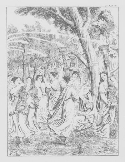 Boska komedia Dantego, Purgatorio (Czyściec), plansza XXXIX (litografia) autorstwa Bernhard Schuler