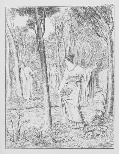 Boska komedia Dantego, Purgatorio (Czyściec), plansza XXXVI (litografia) autorstwa Bernhard Schuler