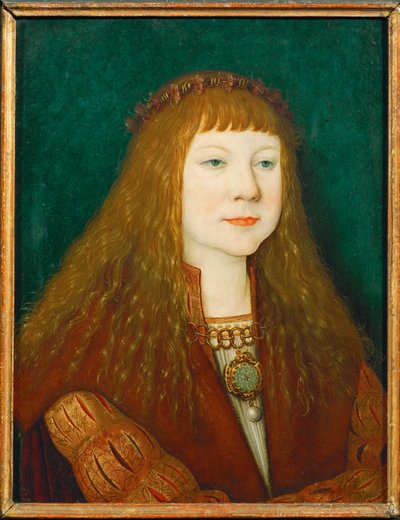 Król Ludwik II Węgierski jako dziecko (obraz na drewnie) autorstwa Bernhard Strigel