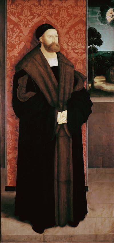 Portret Conrada Rehlingera i jego dzieci. Detal (olej na drewnie autorstwa Bernhard Strigel