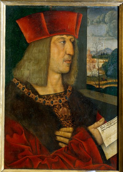 Portret cesarza Maksymiliana I (1459-1519) Obraz Bernarda Strigela (1460-1528) XV wiek. Wymiary 0,38 x 0,28 m autorstwa Bernhard Strigel