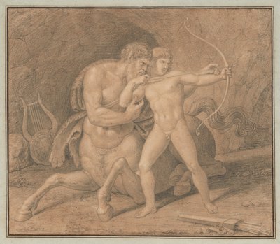 Chiron uczy Achillesa strzelać z łuku autorstwa Bertel Thorvaldsen