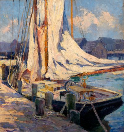 Scena na nabrzeżu, Gloucester. autorstwa Bertha Eversfield Perrie