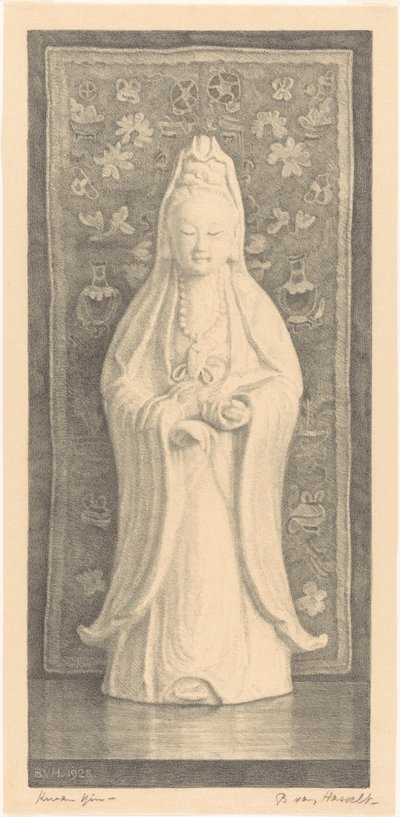 Kwan Yin (oryginalny tytuł na obiekcie) autorstwa Bertha van Hasselt (signed by artist)