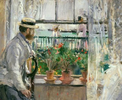 Eugene Manet (1834-92) na wyspie Wight (olej na płótnie) autorstwa Berthe Morisot