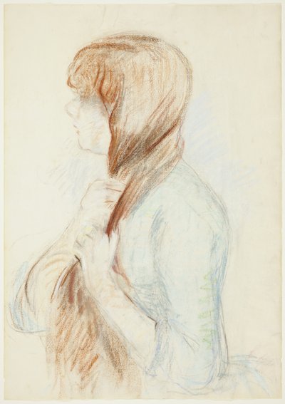 Dziewczyna splatająca włosy (La Natte) autorstwa Berthe Morisot