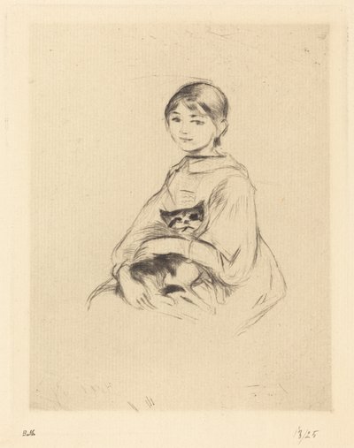 Julie Manet trzymająca kota autorstwa Berthe Morisot