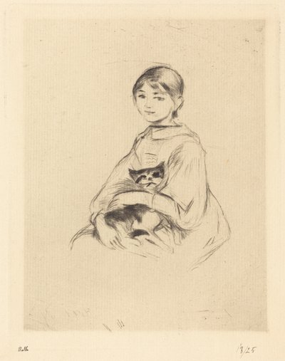 Mała dziewczynka z kotem, 18881890. autorstwa Berthe Morisot