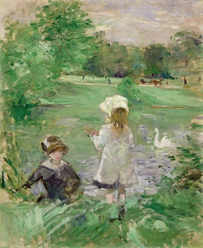 Nad jeziorem, 1883 autorstwa Berthe Morisot