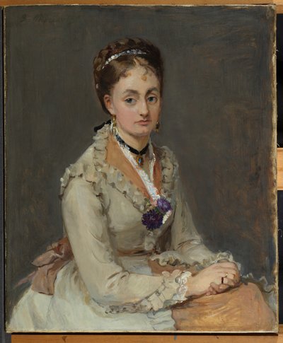 Portret siostry artysty, Meme Edma Pontillon, c.1872-75 autorstwa Berthe Morisot
