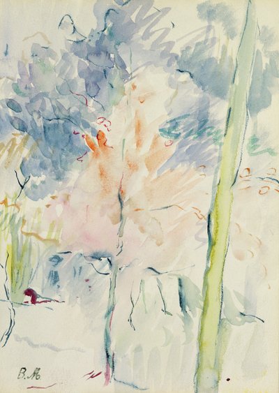 Czerwone drzewo w lesie, 1893 autorstwa Berthe Morisot