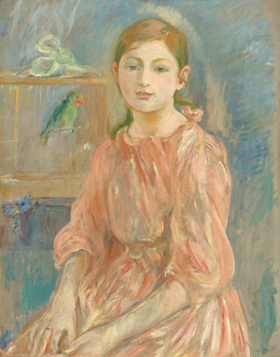 Córka artysty z papugą, 1890. autorstwa Berthe Morisot