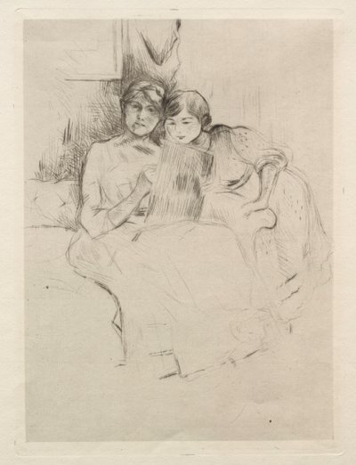 Lekcja rysunku (rysunek Berthe Morisot z córką) autorstwa Berthe Morisot