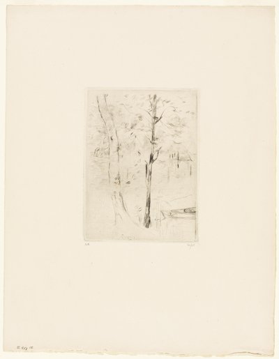Jezioro w Bois de Boulogne autorstwa Berthe Morisot