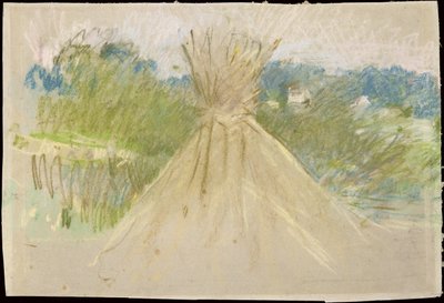 Mały stóg siana, 1882 (pastel na papierze) autorstwa Berthe Morisot