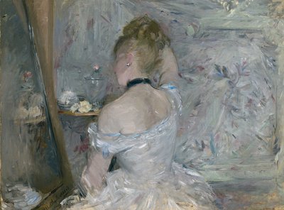 Kobieta przy toalecie, 1875-1880 autorstwa Berthe Morisot