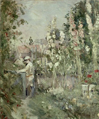 Młody chłopak w malwach autorstwa Berthe Morisot