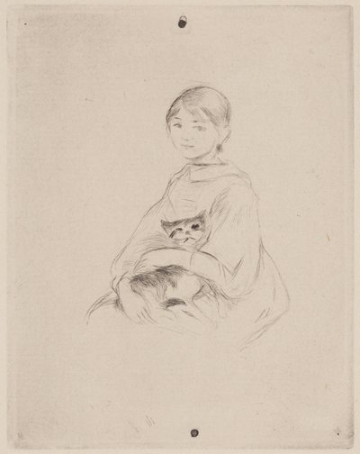 Młoda dziewczyna z kotem (Julie Manet) autorstwa Berthe Morisot