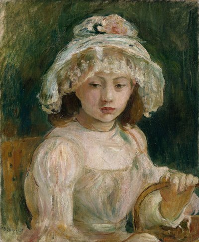 Młoda dziewczyna w kapeluszu (olej na płótnie) autorstwa Berthe Morisot