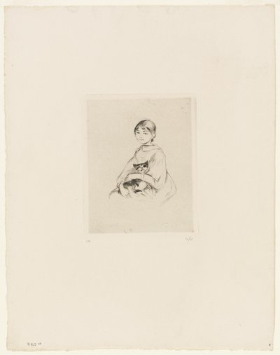 Młoda dziewczyna z kotem autorstwa Berthe Morisot