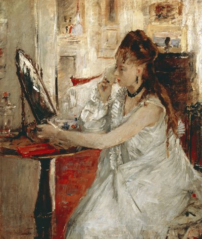 Młoda kobieta pudrująca twarz (olej na płótnie) autorstwa Berthe Morisot