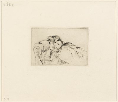 Młoda kobieta w spoczynku autorstwa Berthe Morisot