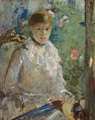 Młoda kobieta siedząca przed oknem, nazywana Lato, 1879 autorstwa Berthe Morisot