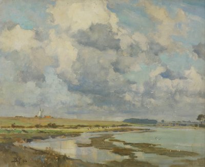 Chmury nad Orwellem (olej na płótnie) autorstwa Bertram Priestman