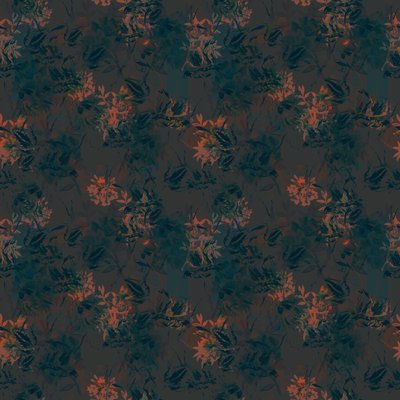 Burnt Umber Floral, 2015 (ilustracyjny powtarzający się wzór) autorstwa Beth Travers