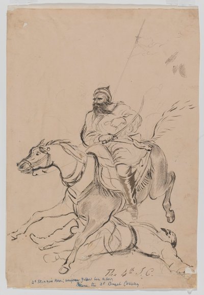 Czwarta Nieregularna Kawaleria, c.1845 (akwarela) autorstwa Bethune Donald Grant
