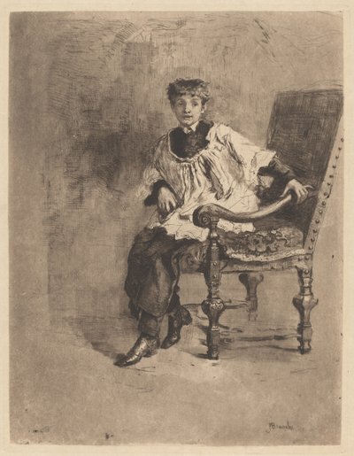 Siedzący akolita, ok. 1930 r. 1872. autorstwa Bianchi Mose