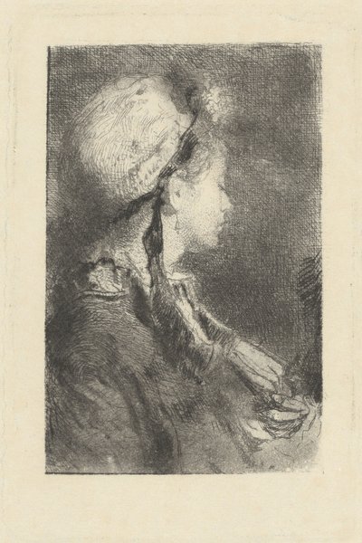 Żona artysty w profilu zwróconym w prawo, ok. godz. 1880. autorstwa Bianchi Mose