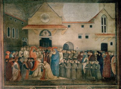 Konsekracja świętego Egidio przez papieża Marcina V autorstwa Bicci di Lorenzo