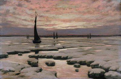 Zimowy zachód słońca autorstwa Birge Harrison